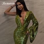  Golden Mermaid Quinceanera Dress Deep V Neck Open Back One Shoulder Cocktail Party Evening Party Dresses For Woman 2023