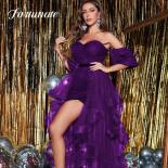 Exquisite Purple Blue Quinceanera Dresses Strapless A Line Split Cocktail Party Evening Party Dresses For Woman 2023 Cus