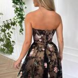 Black Colorful Lace Formal Prom Dresses A Line Off Shoulder Ankle Length Evening Dress 2023 Arabia Graduation Party Gown