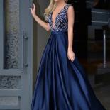 Elegant Formal Evening Dresses 2022  Blue Crystal Beads Formal Evening Dresses  