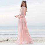 Colorful V Neck Puff Sleeve Front Side Slit Pleated A Line Bridesmaid Dresses Chiffon Formal Evening Dress Lace Up Party