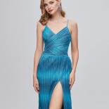 Gorgeous Evening Dresses 2023 New Arrival  Spaghetti Straps Pleated Formal Prom Gown With High Left Slit