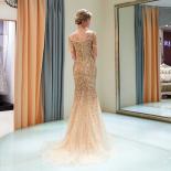 Gorgeous Dubai Evening Dresses For Women Luxury Beaded Crystal Tassel Mermaid Formal Occasion Dress Prom Party Gown