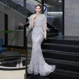 Dubai Evening Dress Mermaid Vneck Beaded Beading Formal Gown Long Prom Party  Evening Dresses  