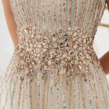 Aline Luxury Sequined Crystal Evening Dresses  Arabic Evening Gown Formal Dresses Robe De Soiree Longue Avondjurk  Eveni