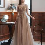 Gorgeous Evening Dresses With Short Sleeves  Sheer High Neck Dubai Style Formal Prom Gown Abends Kleider 2022