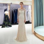 Robe De Soiree Gorgeous Evening Dress Long Sleeve Luxury Beaded Beading Crystal Formal Gown Mermaid Dubai Abendkleider L
