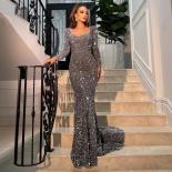 Long Sleeve Evening Dresses 2022 Sparkle Sequin Sweetheart Mermaid Wedding Formal Prom Gown Sequin Dress Women Party Nig
