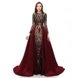 Long Sleeve Evening Dresses  Robe De Soiree Muslim Green Sequin Moroccan Kaftan Formal Prom Party Gown  Evening Dresses