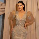Women Elegant Evening Dresses Puff Long Sleeve  Lace Applique Exquisite Off Shoulder V Neck Ruched Floor Length Slim 202