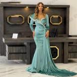 Sparkling Gorgeous Satin Long Sleeved Women Fashion Long Evening Dresses Square Collar A Line Summer Ladies Holiday Beac