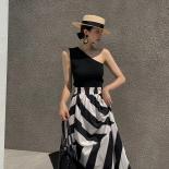 Vintage Maxi Skirt Midi Skirt Long Skirts For Women  Style Faldas Largas Irregular Striped Skirts Goth Mujer Moda 2023 N