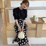 Vintage Black Daisy Skirt  Style Faldas Largas Long Skirts Y2k Jupe Femme Elgeant Wrap Hip Fishtail Midi Skirt Clothes N