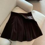 High Waist A Line Pleated Skirt Umbrella Vintage Slim Black Velvet Cake Skirts Mini Faldas Mujer Moda 2023 Y2k Skirt Puf