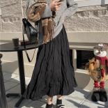 A Line Autumn Faldas Largas Vintage Black Pleated Skirt High Waist Jupe Femme Y2k Skirts Faldas Mujer Moda 2023 Cake Gru