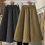 High Elastic Waist Quilted Cotton Jupe Black Skirt  Style Long Skirts Women Y2k Skirt Faldas Mujer Plaid Harajuku Vintag