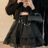 Faldas Mujer Moda 2023  Slim High Waist Rhinestone Mesh Short Skirt Jupe Mini Y2k Black Goth Skirt Vintage New