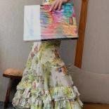 Women's Skirts Fashion Chiffon Folds Floral Long Jupe Faldas Largas Mujer 2023 Hhigh Waist A Line Summer Fashion Skirt R