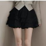 Skirts Women 2023 Jupe  Style Slim High Double Layer Pink Cake Skirt Ruffled Mini Sweet Faldas Mujer White Chiffon Skirt