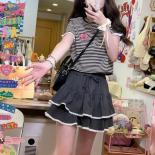 Grey Y2k Skirts Women's Clothes High Waist Lace A Line Jupe Fashion Sweet Tunic Mini Skirt 2023 Faldas Mujer Casual Cake