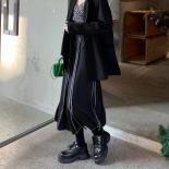 A Line High Waist Y2k Vintage Black Open Line Skirts Women Midi Long Faldas Largas Spring Streetwear Dark Goth Harajuku 