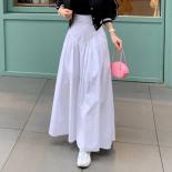 Preppy Style Midi Faldas Mujer Moda Swing Vintage High Waisted Black Plaid Skirts Y2k Clothes Black White New Skirts For