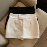 White Shorts Femeninas Faldas Mujer Moda  Wild A Line Wrap Hip Shorts Skirts Spring Summer Suit Casual Mini Ol Temperame