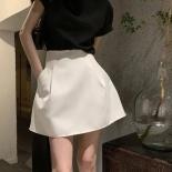  High Waist Wild Faldas Jupe Short Puffy Pocket Black Skirts For Women Wild Y2k White Casual Suit Skirt Work Style Chic