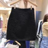 Mini Black Woolen Fringed Skirt Jupe  Fashion Clothing 2023 Skirts For Women Faldas Mujer Moda Slim High Waist Female