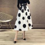  Style Swing High Waist Vintage Black Polka Dot Skirt Women Faldas Largas Long Skirts Y2k Clothes Pocket Spring New Bow