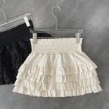 Y2k Skirts Women's Clothes High Waist Lace A Line Jupe Fashion Sweet Tunic Mini Skirt Faldas Mujer De Moda Black Cake Vi
