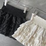 Y2k Skirts Women's Clothes High Waist Lace A Line Jupe Fashion Sweet Tunic Mini Skirt Faldas Mujer De Moda Black Cake Vi