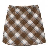 Vintage Plaid Skirt Women's Autumn Winter New Fashion High Waisted Slim Midi Hot Sale A Line Skirts