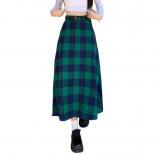 Goth Casual Women Midi Skirts Plaid Gothic Punk High Slim Long Skirt Y2k  Fashion Streetwear Clothes 2023