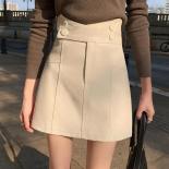 Minifalda de piel sintética con corte en A para mujer, faldas cortas ajustadas de cintura alta, faldas de tubo ajustadas para of