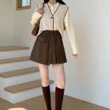 Falda de tela de lana para otoño e invierno, pantalones cortos de pierna ancha versátiles, ropa exterior, bota adelgazante de ci