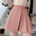 Outono inverno moda pantkirt feminino versátil lazer perna larga shorts fora usar cilindro reto uma linha plissado sk