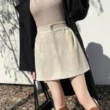 2023 Autumn New  Edition Corduroy Short Skirts Women Straight Leg Loose And Versatile Wide Leg Pants A Line Wrap Hip Ski