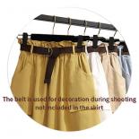 Midi Knee Length Summer Autumn Skirt Women No Belt Casual Cotton Solid High Waist Sun School Skirt Female  Skirts