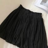 Falda corta de gasa lisa para mujer, minifalda plisada con cintura elástica a la moda, informal, para playa, 2023