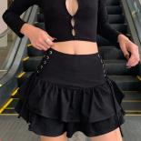 Streetwear Mall Goth Skirt Women Harajuku Y2k E Girl High Waist Bandage Mini Skirt Dark Gothic Punk Emo Alt Club Wear