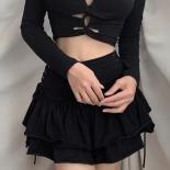 Streetwear Mall Goth Skirt Women Harajuku Y2k E Girl High Waist Bandage Mini Skirt Dark Gothic Punk Emo Alt Club Wear