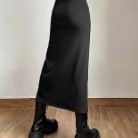 Falda de mujer básica con abertura, sencilla, informal, combina con todo, salida a la calle, fresca, vitalidad madura, tendencia