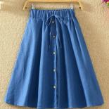 Mid Length Denim Skirts Women  Womens Fashion Long Denim Skirts  High Waist Skirt  