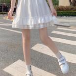 Goth Gothic Lace Ruffle Mini Skirts Womens Harajuku Fairy Grunge Black Pleated Skirt  Lolita Streetwear