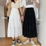 שחור לבן חצאית שיפון חצאית ארוכה שחור לבן ארוך חצאית לבנה חצאיות בסגנון קז'ואל