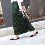 Womens Vintage Pleated Midi Long Skirt Female  Casual High Waist Chiffon Skirts Jupe Faldas  Autumn  Skirts