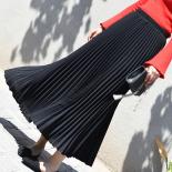Falda larga plisada Vintage para mujer, Faldas de gasa de cintura alta informales para mujer, Faldas Jupe, Faldas de otoño