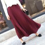 Falda larga plisada Vintage para mujer, Faldas de gasa de cintura alta informales para mujer, Faldas Jupe, Faldas de otoño
