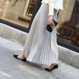 Mulheres vintage plissado midi saia longa feminina casual cintura alta chiffon saias jupe faldas outono saias